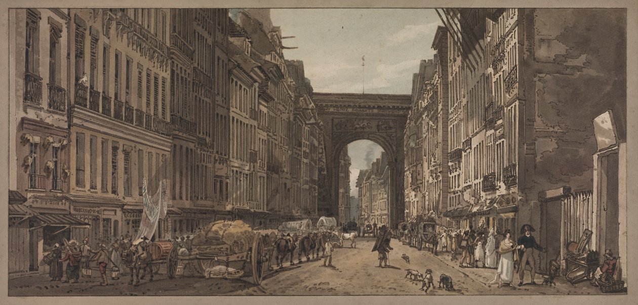 Válogatás a húsz legfestőibb párizsi kilátásból: Kilátás a St. Denis kapujára..., 1803 alkotó: Thomas Girtin