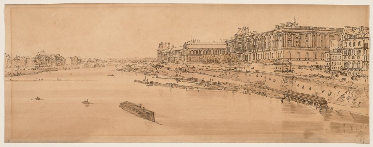 Válogatás a húsz legfestőibb párizsi kilátásból: A Louvre és a Tuilleries-híd kilátása a Pont Neufról alkotó: Thomas Girtin