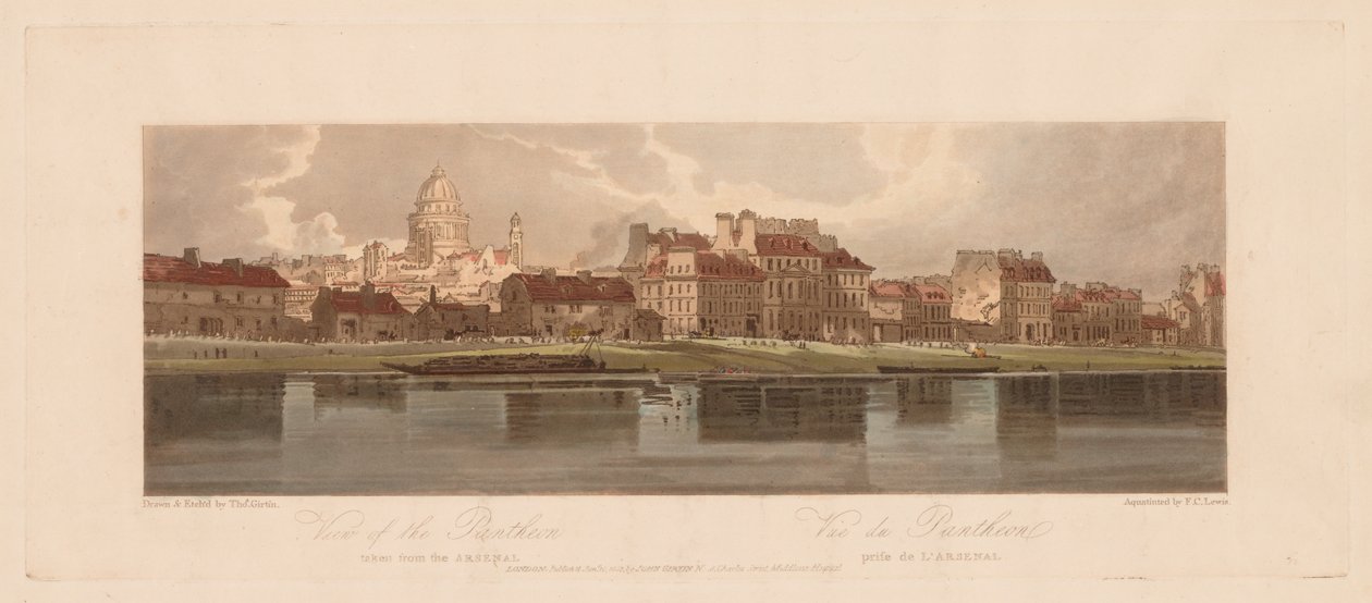 Válogatás a húsz legfestőibb párizsi kilátásból: Pantheon kilátása..., 1803. alkotó: Thomas Girtin