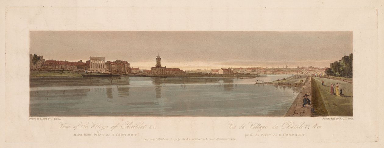 Válogatás a húsz legfestőibb párizsi kilátásból: Chaillot falu kilátása, 1803 alkotó: Thomas Girtin