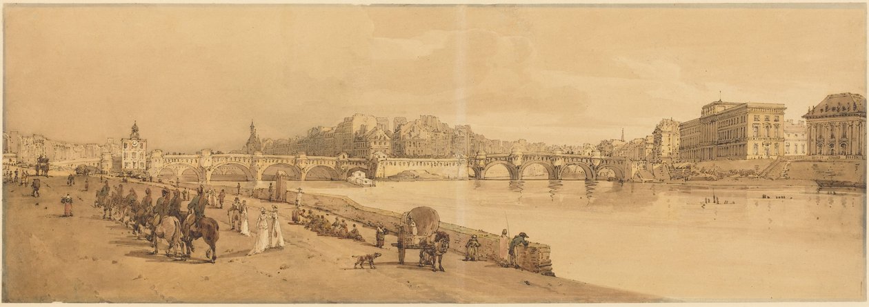 Kilátás a Pont Neuf-ra, a Pénzverdére stb.: 8. táblakép alkotó: Thomas Girtin