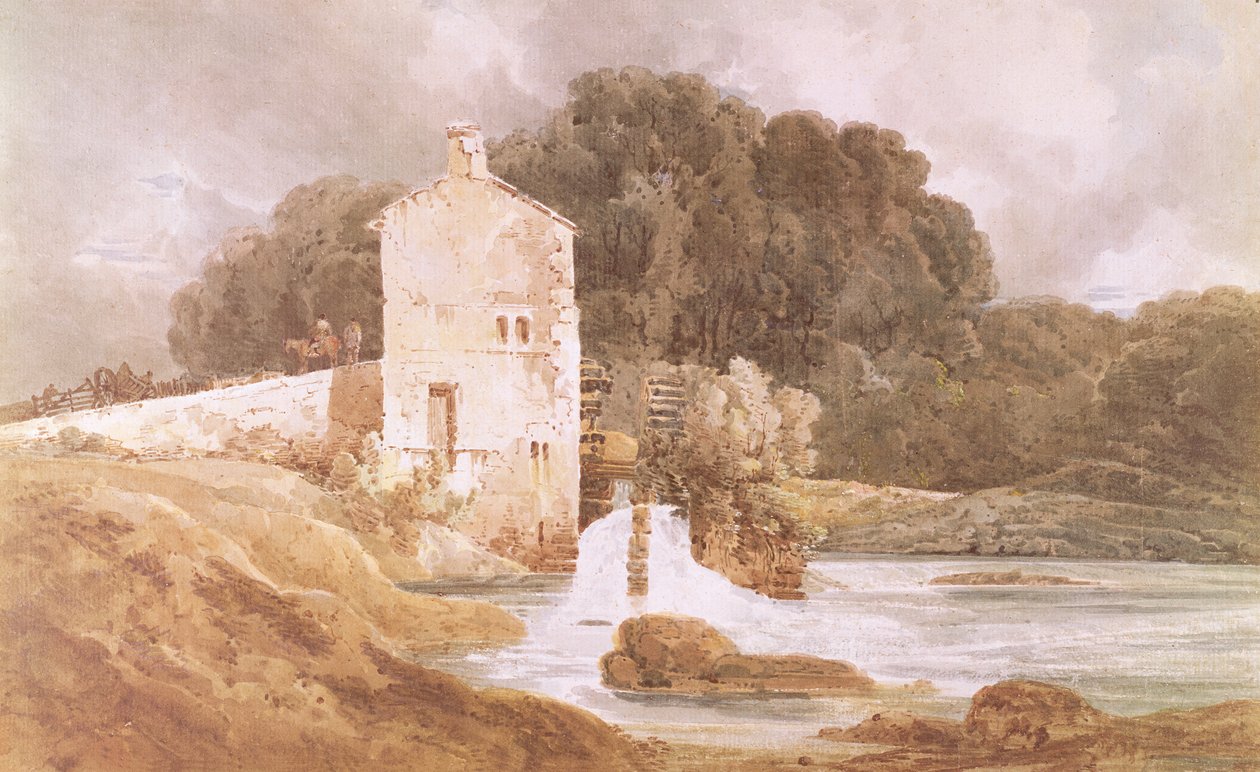 Abbey Mill, Knaresborough alkotó: Thomas Girtin