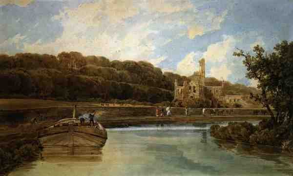 Kirkstall Abbey, Yorkshire (akvarell papíron) alkotó: Thomas Girtin