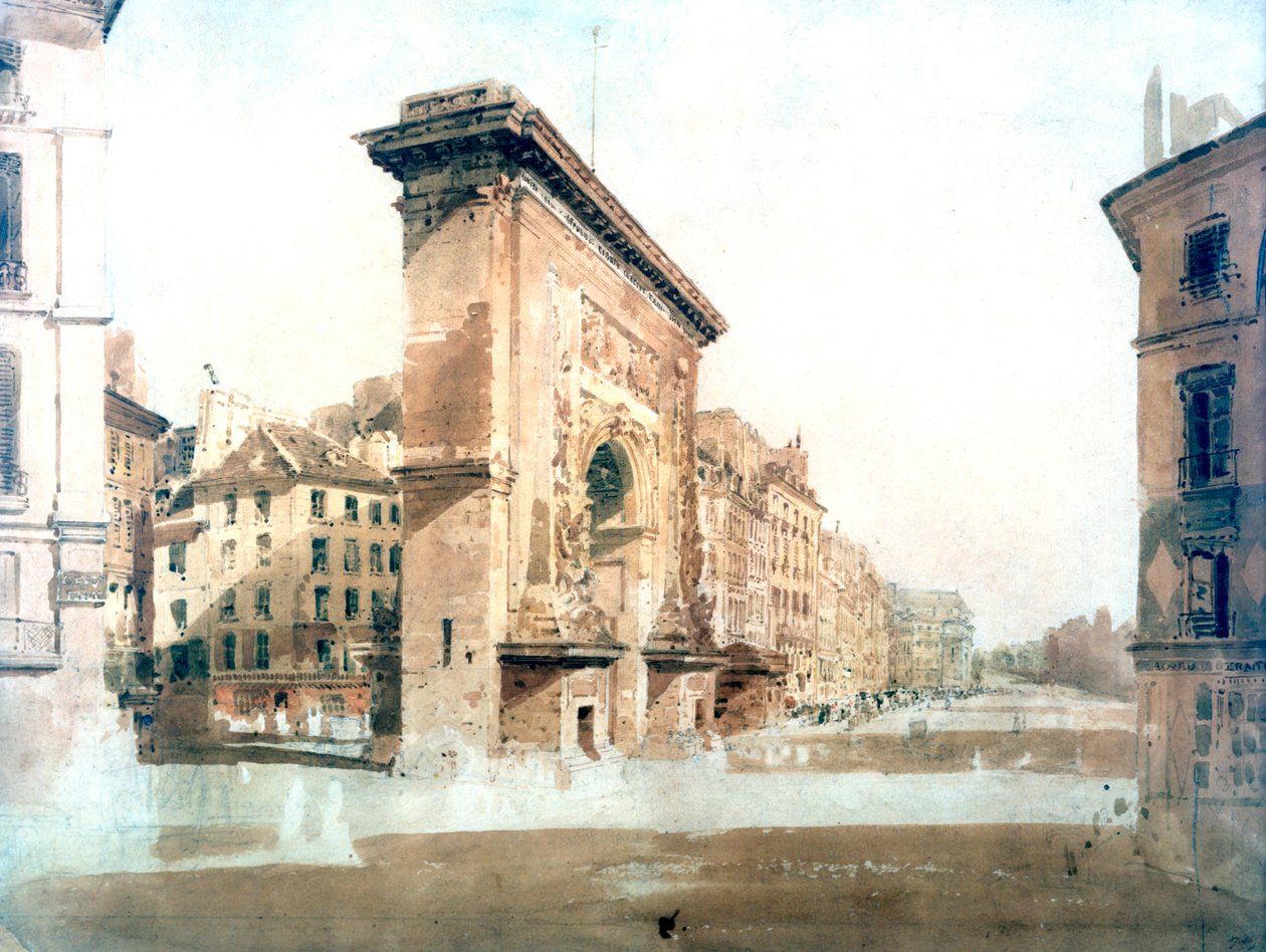 "A Porte St Denis, Párizs", 1800 alkotó: Thomas Girtin
