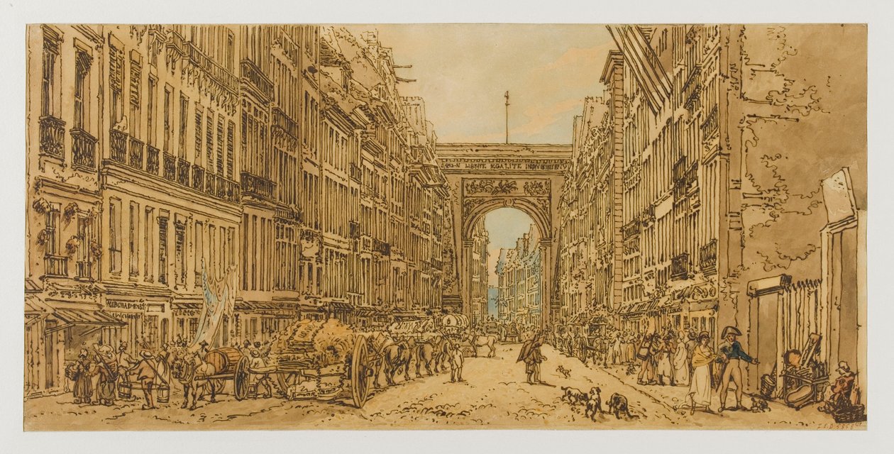A Faubourg és a Saint-Denis-kapu, 1801–1802. 10. és 12. kerület alkotó: Thomas Girtin