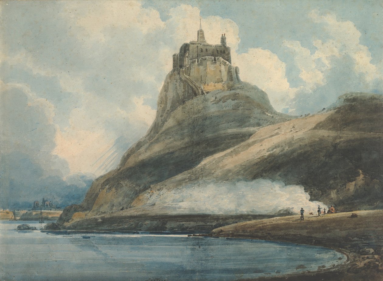 Lindisfarne kastély, Holy Island, Northumberland, 1796-97. alkotó: Thomas Girtin