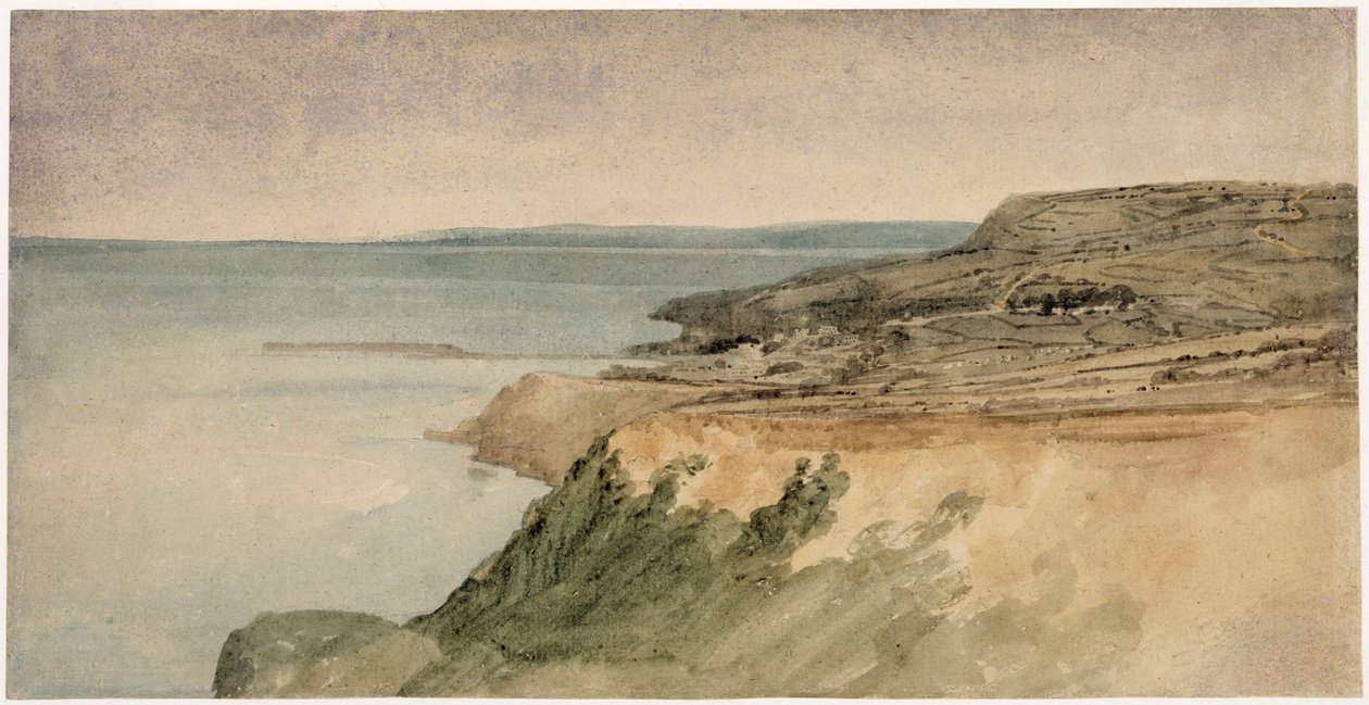 Lyme Regis, Dorset, 1797 körül (wc ceruzával texturált papíron) alkotó: Thomas Girtin