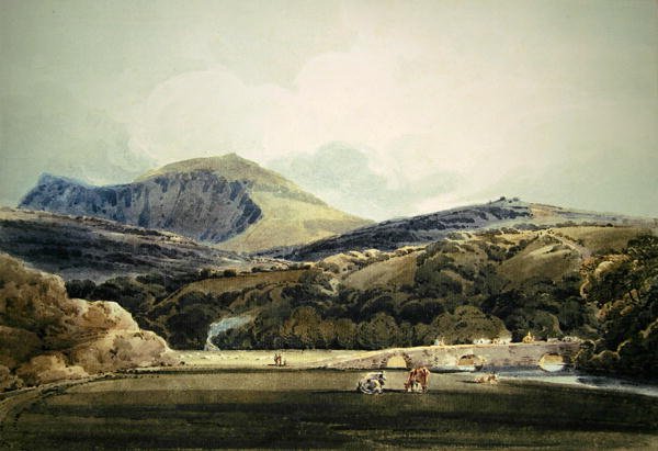 Mynnydd Mawr, Észak-Wales (ceruza és akvarell) alkotó: Thomas Girtin