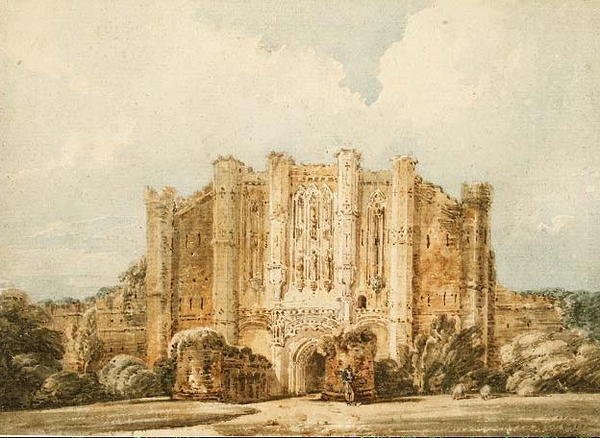 PD.52-1966 Thornton Abbey, Lincolnshire nyugati képe, 1794 körül (akvarell és ceruza papíron) alkotó: Thomas Girtin