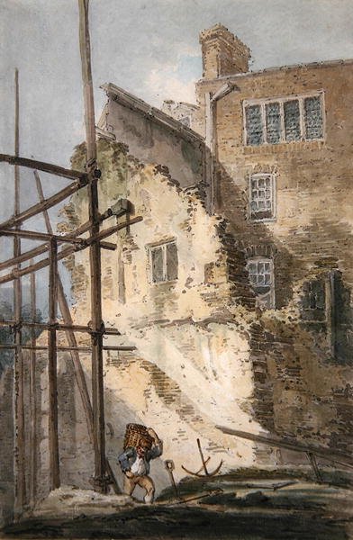 A régi Drury Lane maradványainak részei (akvarell papíron) alkotó: Thomas Girtin