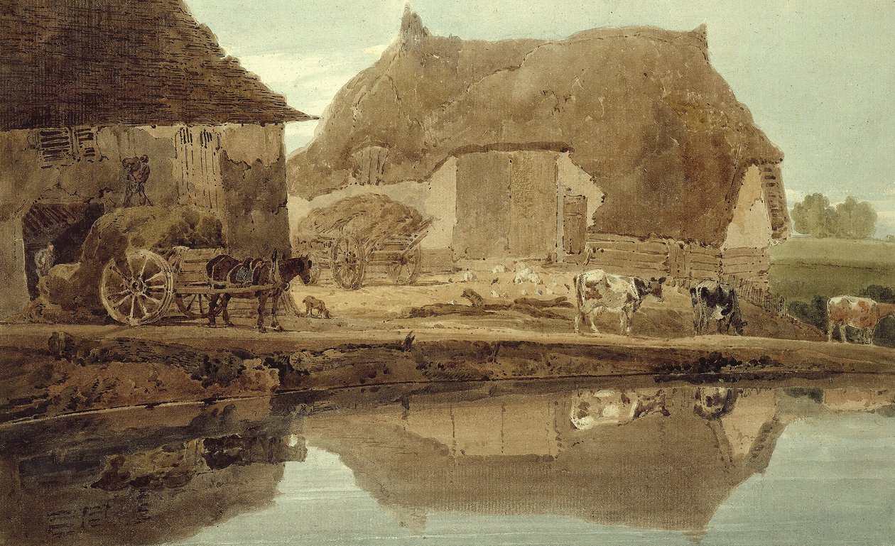 Phineas Borret farmja Saffron Walden közelében alkotó: Thomas Girtin