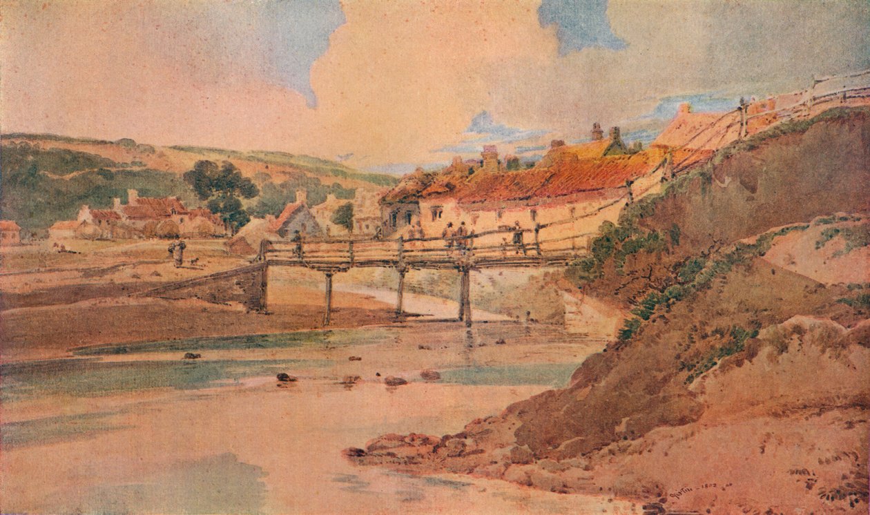 A régi fahíd, c1800 alkotó: Thomas Girtin