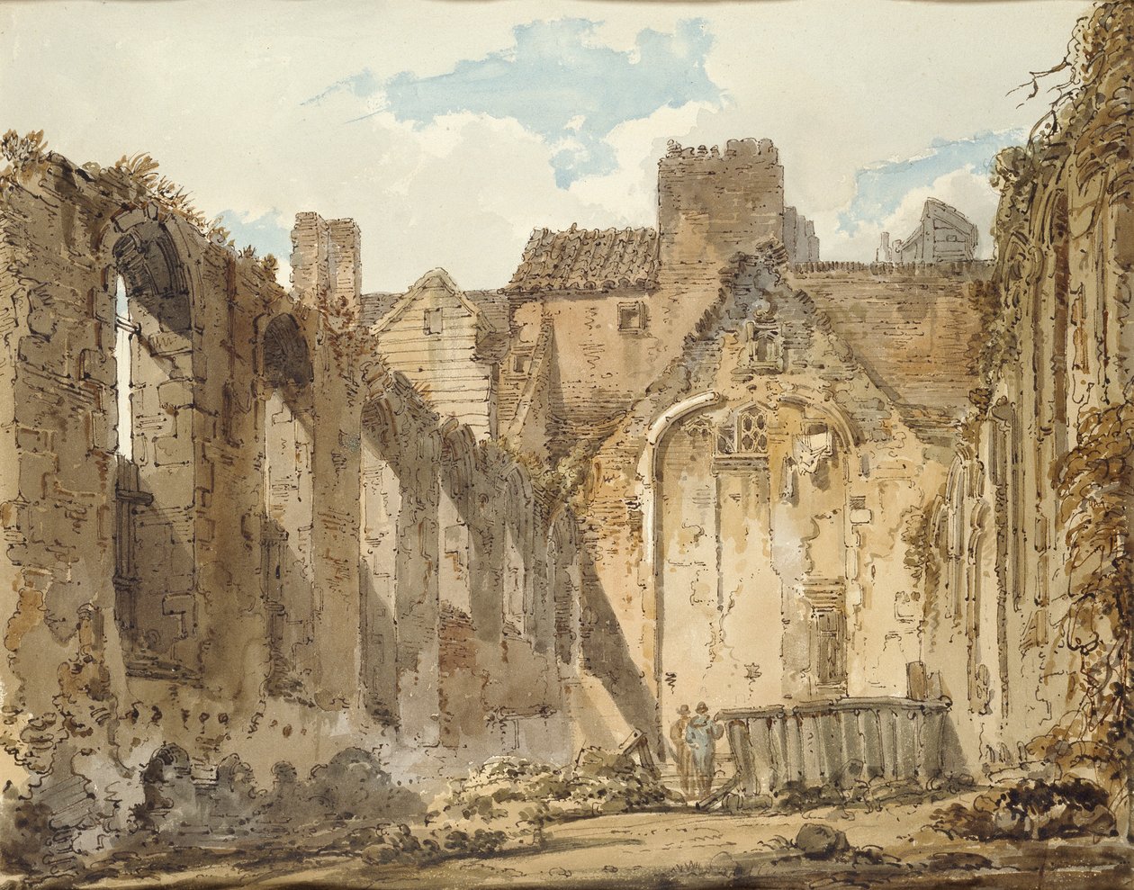 A kápolna romjai a Savoy-palotában, London, 1795-1796 alkotó: Thomas Girtin