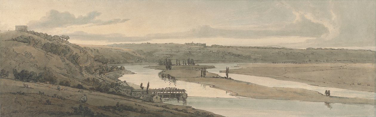 A vízmű Marlyban és St. Germain-en-Laye-ben a távolban látható alkotó: Thomas Girtin
