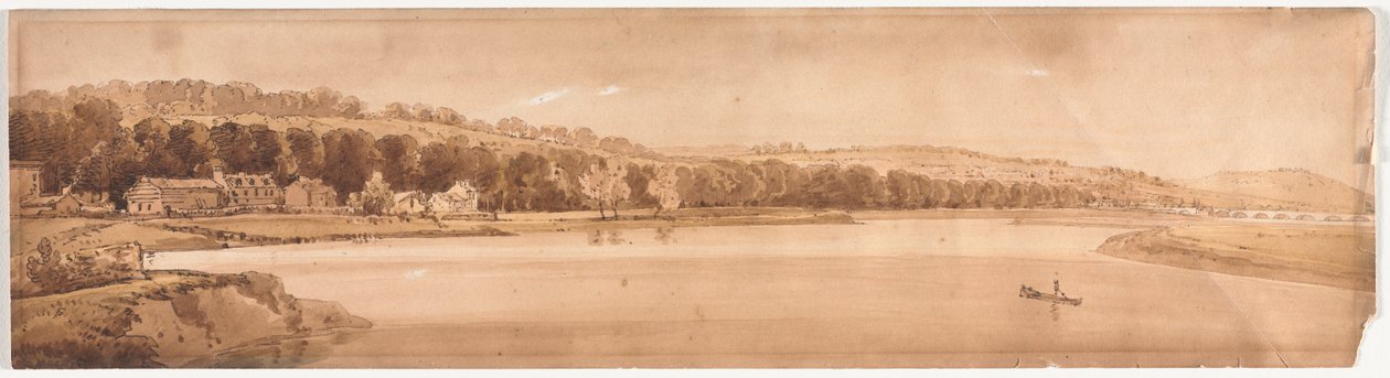 Húsz kilátás Párizsról és környékéről: A Szent Felhő és a Kálvária hegye a Pont de Sêve-ről alkotó: Thomas Girtin