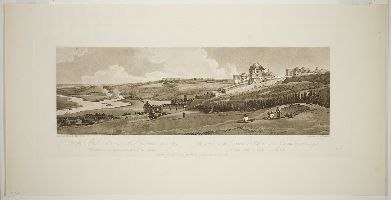 Kilátás a Saint Germain on Laye palotateraszáról, a Twenty Views Párizsból és környékén alkotó: Thomas Girtin