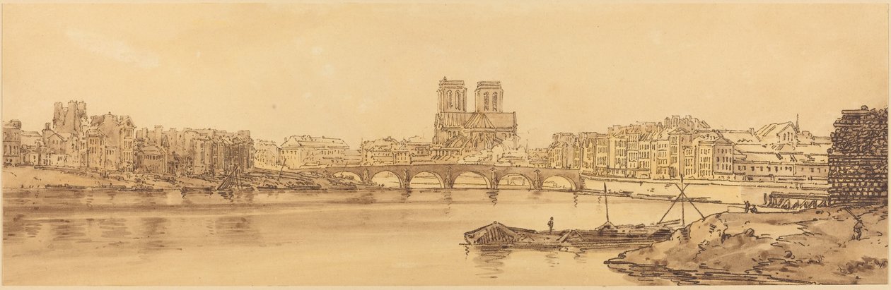 Pont de la Tournelle és Notre Dame kilátása az Arsnelből: pl.11 alkotó: Thomas Girtin