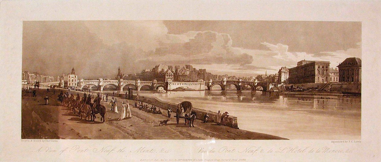 A Pont Neuf, a pénzverde stb. látképe alkotó: Thomas Girtin
