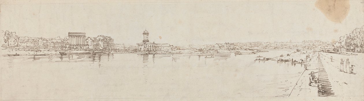 Chaillot falu kilátása a Pont de la Concorde-ról alkotó: Thomas Girtin