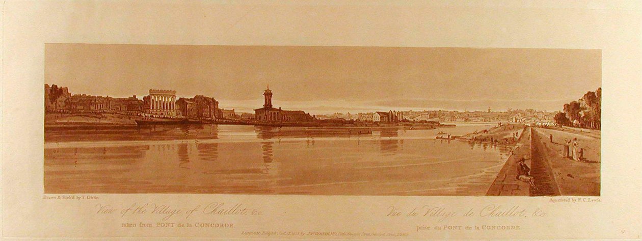 Ansicht des Dorfes Chaillot &c vom Pont de la Concorde aus gesehen alkotó: Thomas Girtin