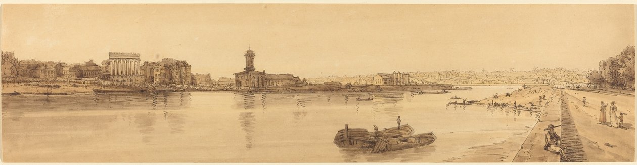 Chaillot falu kilátása a Pont de la Concorde felől: pl.17 alkotó: Thomas Girtin
