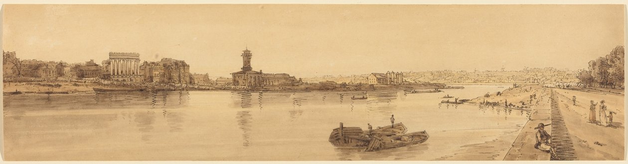 Chaillot falu látképe a Pont de la Concorde felől: 17. tábla alkotó: Thomas Girtin