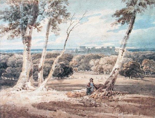 Windsori kastély a Nagy Parkból (akvarell, papír) alkotó: Thomas Girtin