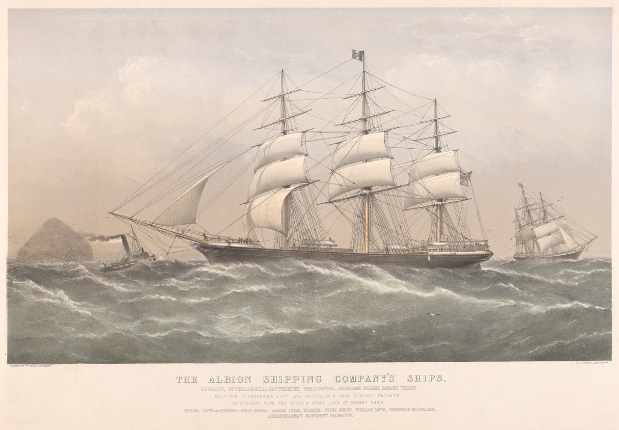Az Albion Hajózási Társaság hajói (színes litográfia) alkotó: Thomas Goldsworth Dutton