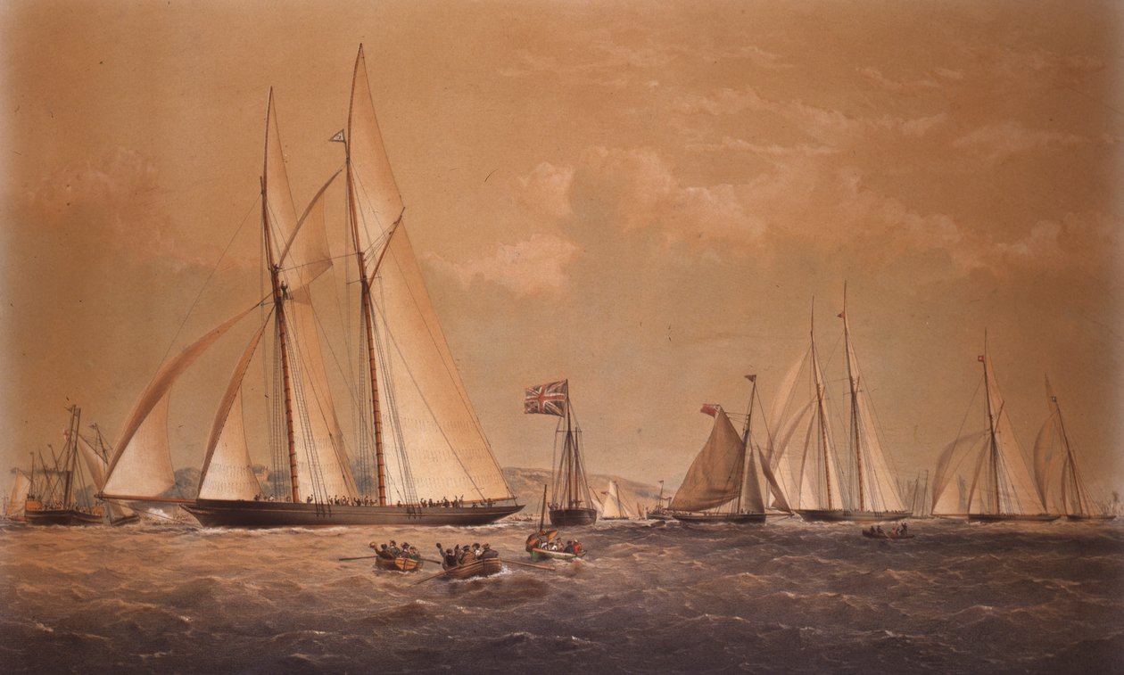 A Cambria győztes Anglo American Yacht Race, 1868 alkotó: Thomas Goldsworth Dutton