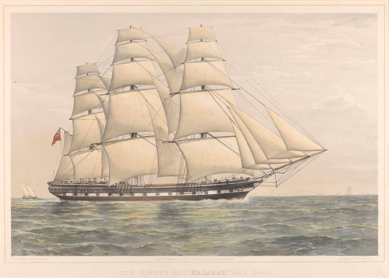 A Malabar 1350 tonnás Clipper hajó alkotó: Thomas Goldsworth Dutton