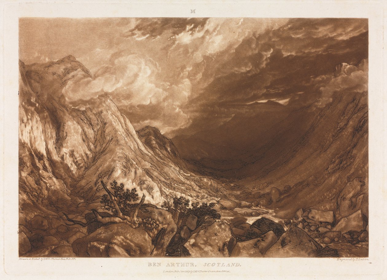 Liber Studorium: Ben Arthur, Skócia, c. 1818. alkotó: Thomas Guff Lupton