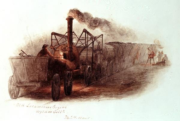 Régi mozdonymotor, Wylam Colliery alkotó: Thomas H. Hair