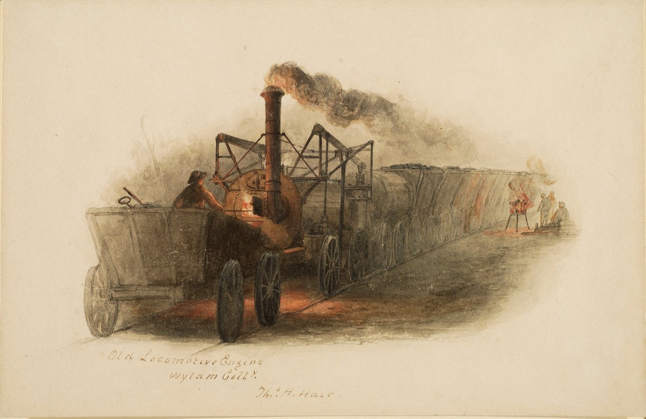 Régi mozdonymotor, Wylam Colliery alkotó: Thomas H. Hair
