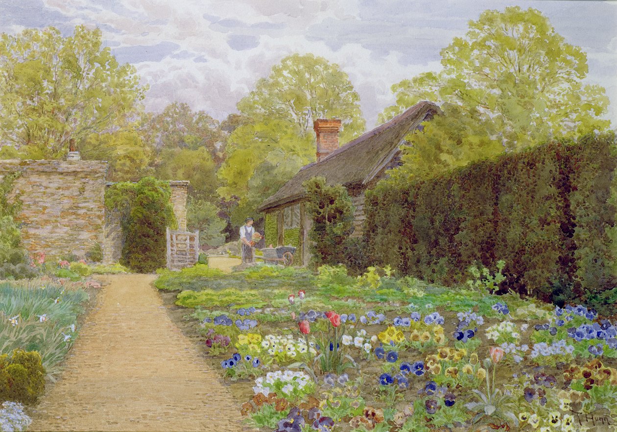 The Pansy Garden, Munstead Wood, Surrey, Gertrude Jekyll otthona; alkotó: Thomas H. Hunn