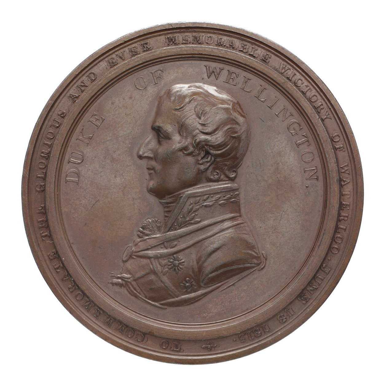 Érem Wellington és Blücher emlékére Waterlooban, 1815 (bronz) alkotó: Thomas Halliday