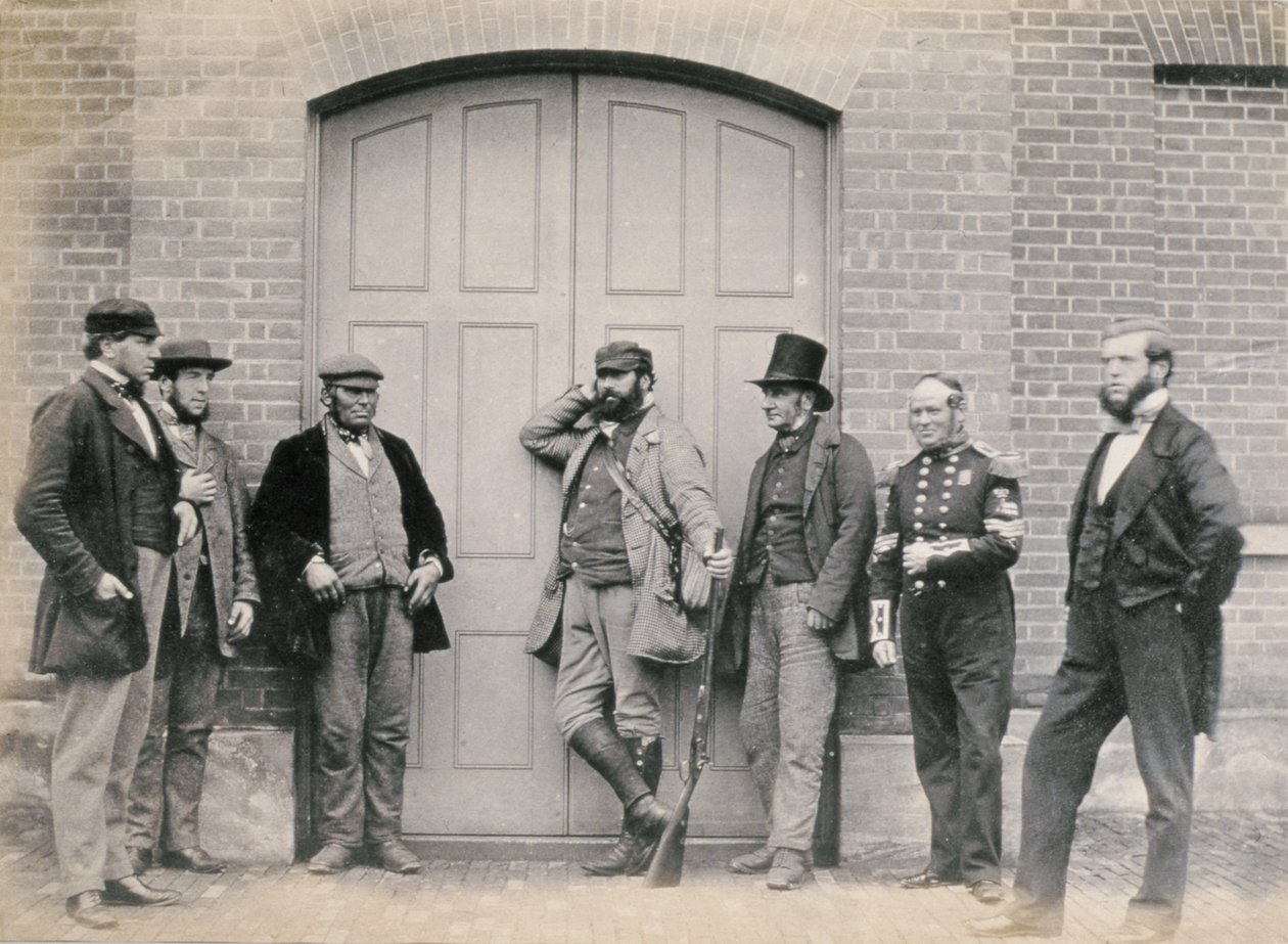 Személyzet Holkham Hallban, Norfolk, 1863 körül (albumin nyomat) alkotó: Thomas Harcourt Powell