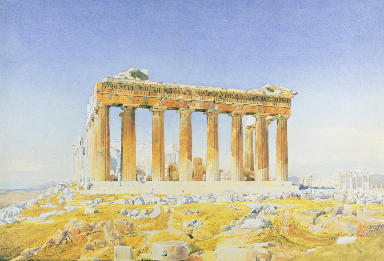 A Parthenon, 1834 körül (wc ceruzával papíron) alkotó: Thomas Hartley Cromek