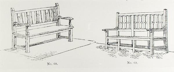 Kerti padok Thomas Mawson "The Art and Craft of Garden Making" című, 1900-ban megjelent művéből (metszet) (fekete-fehér fotó). alkotó: Thomas Hayton Mawson