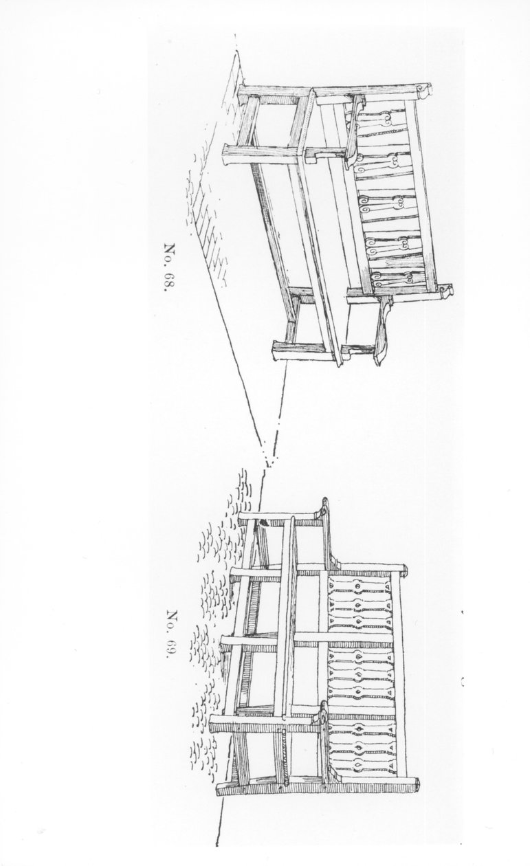 Kerti ülések, a "The Art and Craft of Garden Making"-ból, 1900-ban alkotó: Thomas Hayton Mawson