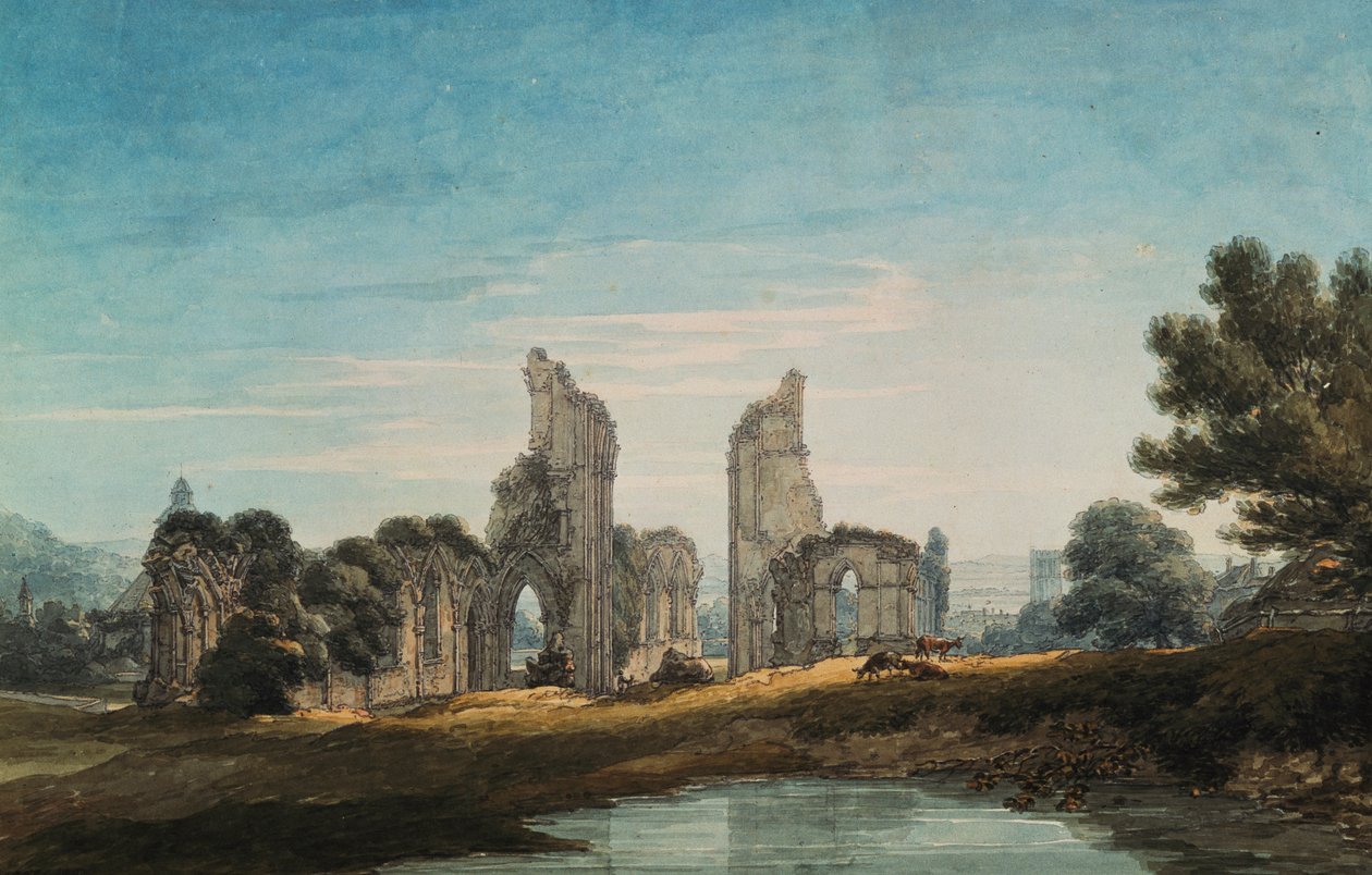 Glastonbury Abbey, 1795 alkotó: Thomas Hearne