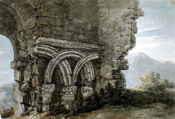 No.3204 szász fővárosok a St. James Hospice templom falaiban, Dunwich, Suffolk alkotó: Thomas Hearne