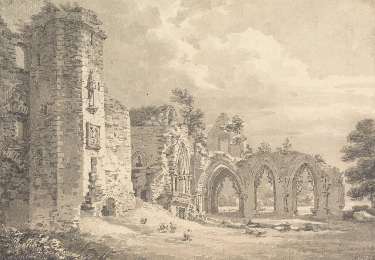 A Lincluden College romjai, Dumfries közelében alkotó: Thomas Hearne