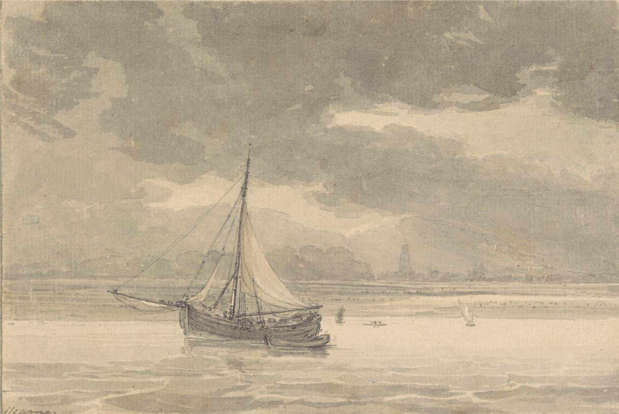 A Temze a Greenwich-i Ship Inntől alkotó: Thomas Hearne