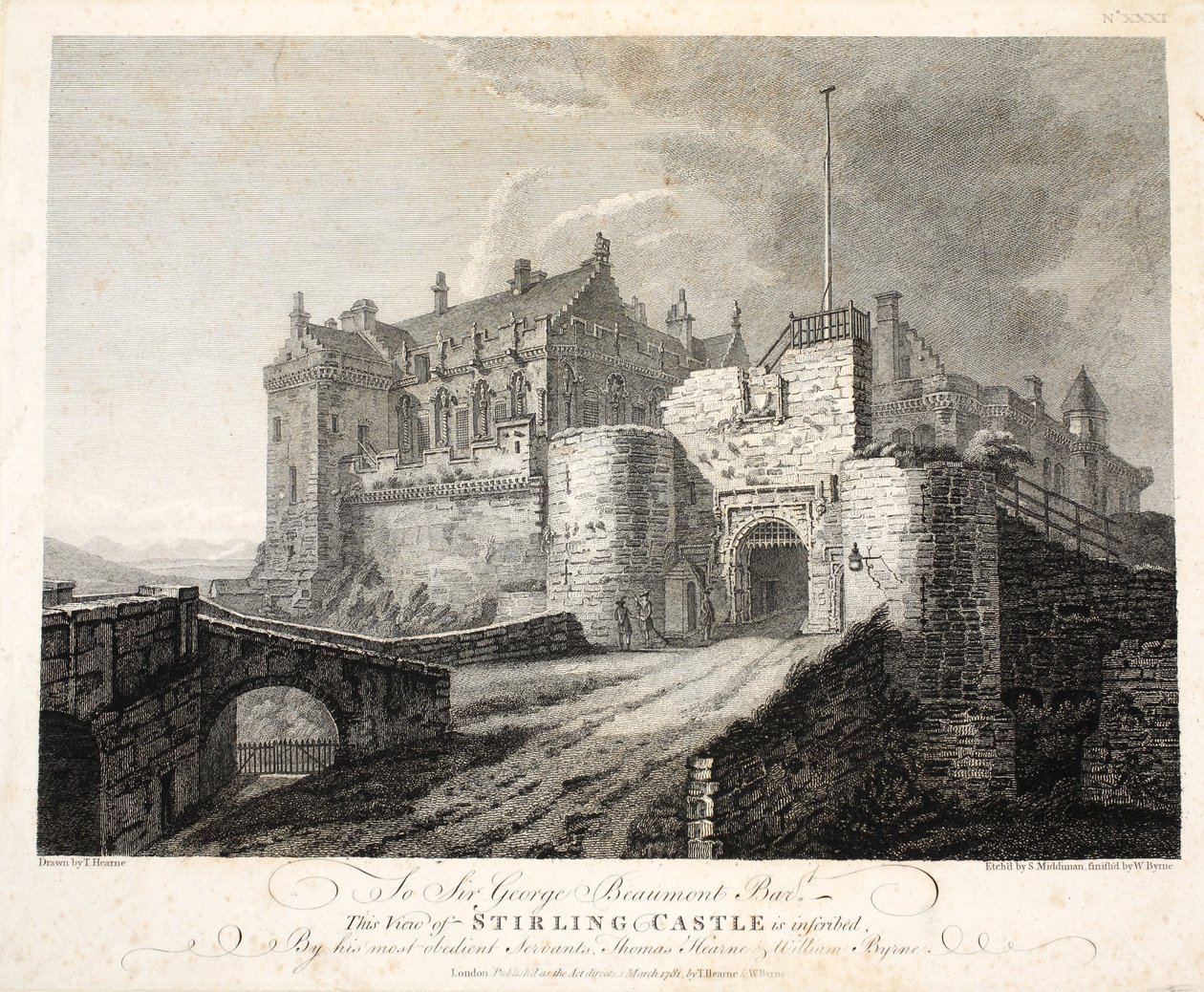Kilátás a Stirling-kastélyra, eng. William Byrne, pub. 1781 alkotó: Thomas Hearne