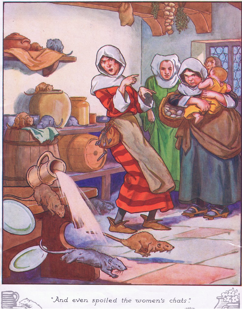 És még a női beszélgetéseket is elrontotta (színes litográfia). alkotó: Thomas Heath Robinson
