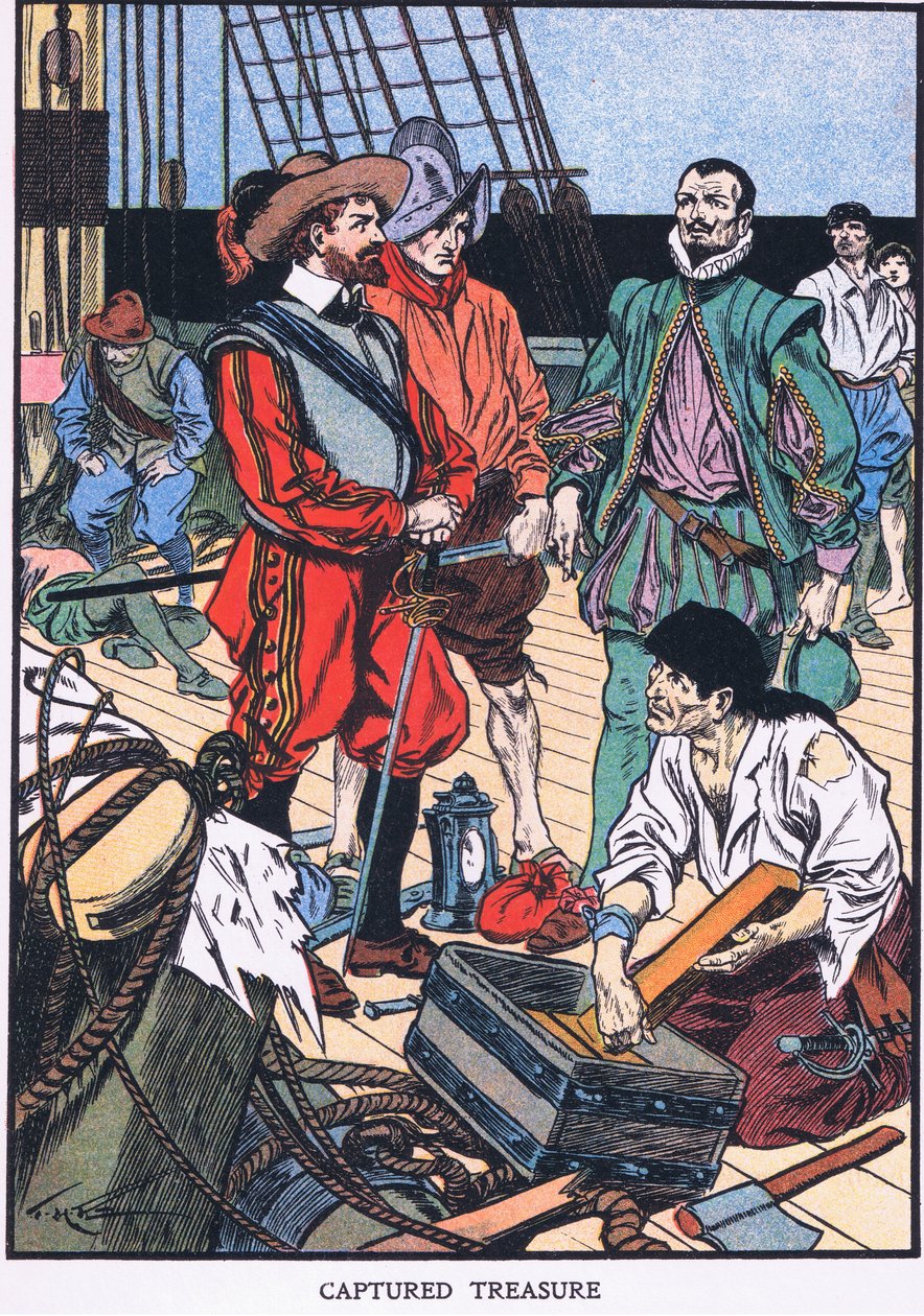 Elfogott kincs (színes litográfia) alkotó: Thomas Heath Robinson
