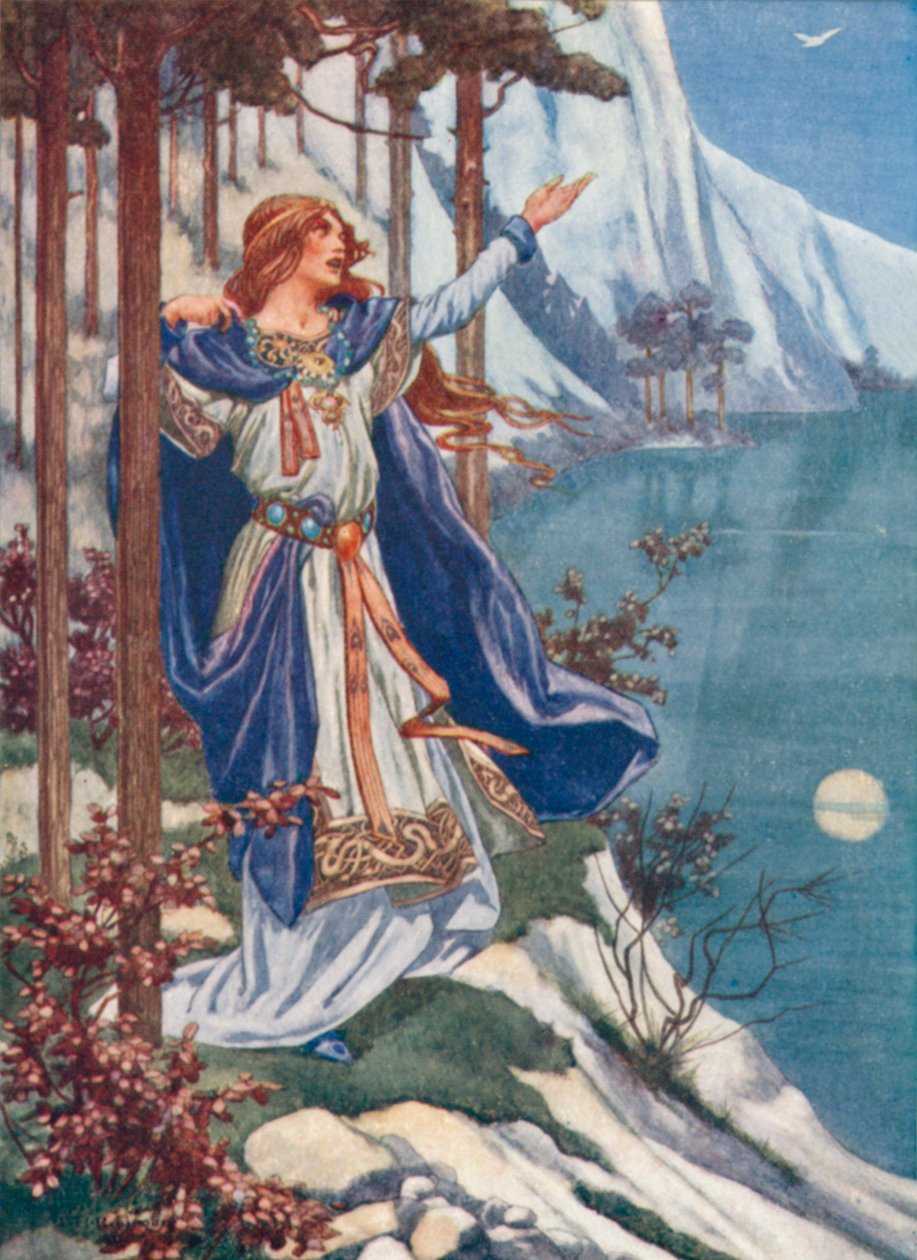 Edvard Grieg: A hattyú (színes litográfia) alkotó: Thomas Heath Robinson