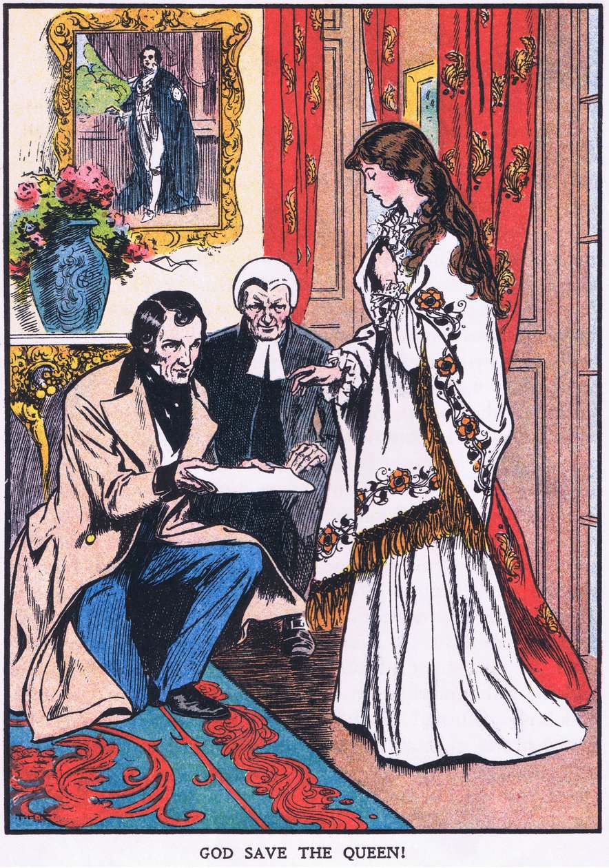 "Isten óvja a királynőt" (színes litográfia) alkotó: Thomas Heath Robinson