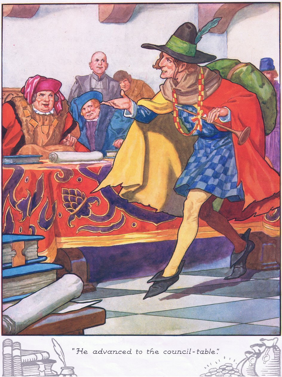 A tanácskozóasztalhoz lépett (színes lithó) alkotó: Thomas Heath Robinson
