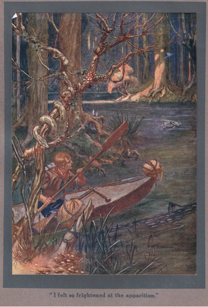 Annyira megijedtem a jelenéstől (színes litográfia). alkotó: Thomas Heath Robinson
